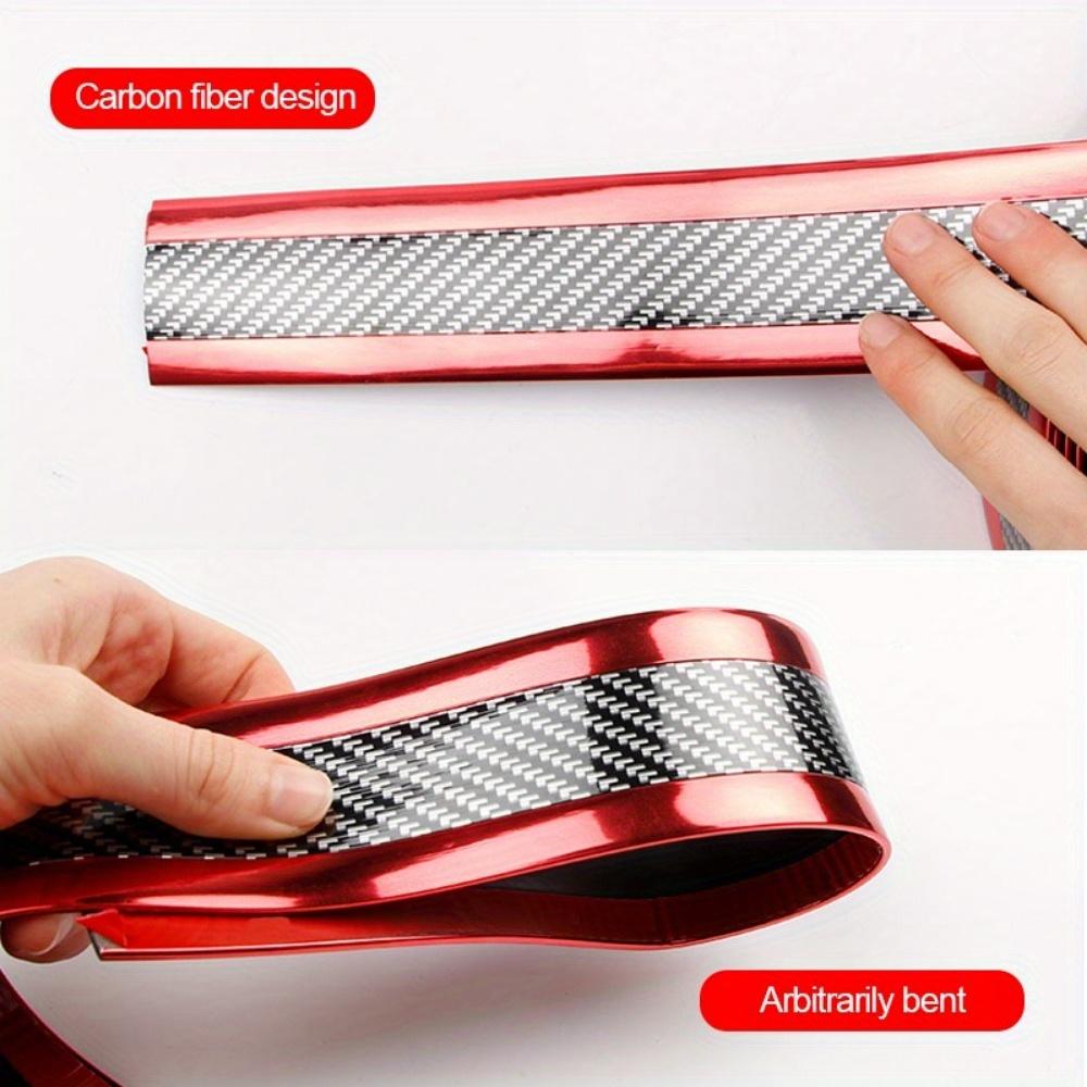Car Stickers Anti Scratch Door Sill Protector Rubber Strip Carbon Fiber Auto Threshold Bumper Door Edge Protective Sticker Film