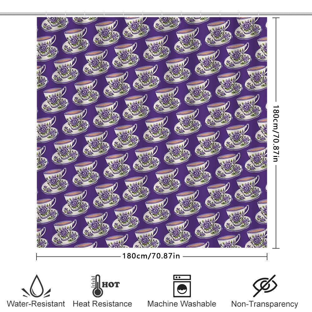 Floral Shower Curtain Botanical Print Nature Bathroom Decor Vintage Washable Fabric Backdrop Waterproof Modern Home Textile