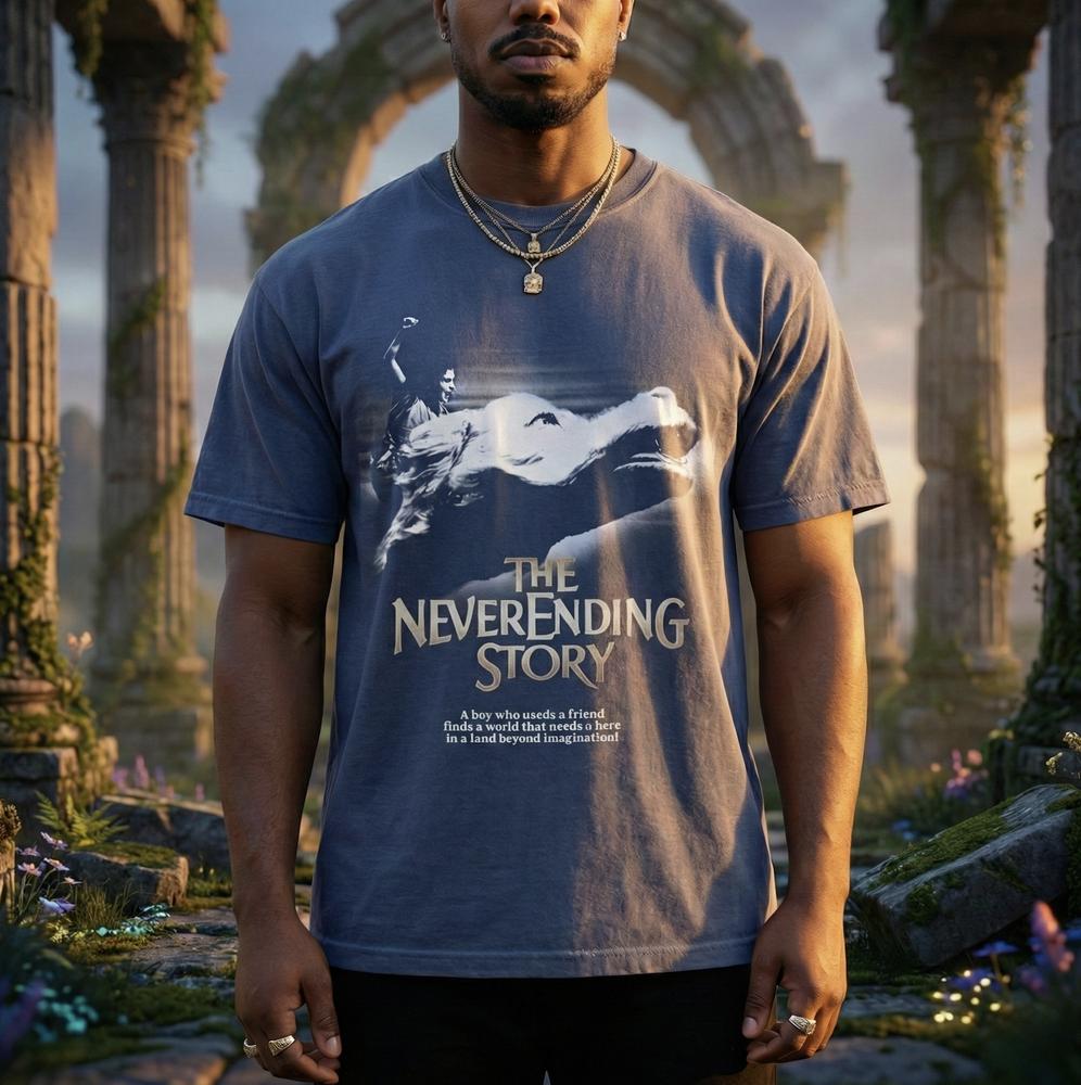 Neverending Story Shirt Falkor Atreyu Luck Dragon Vintage 80s Movie Art Tee