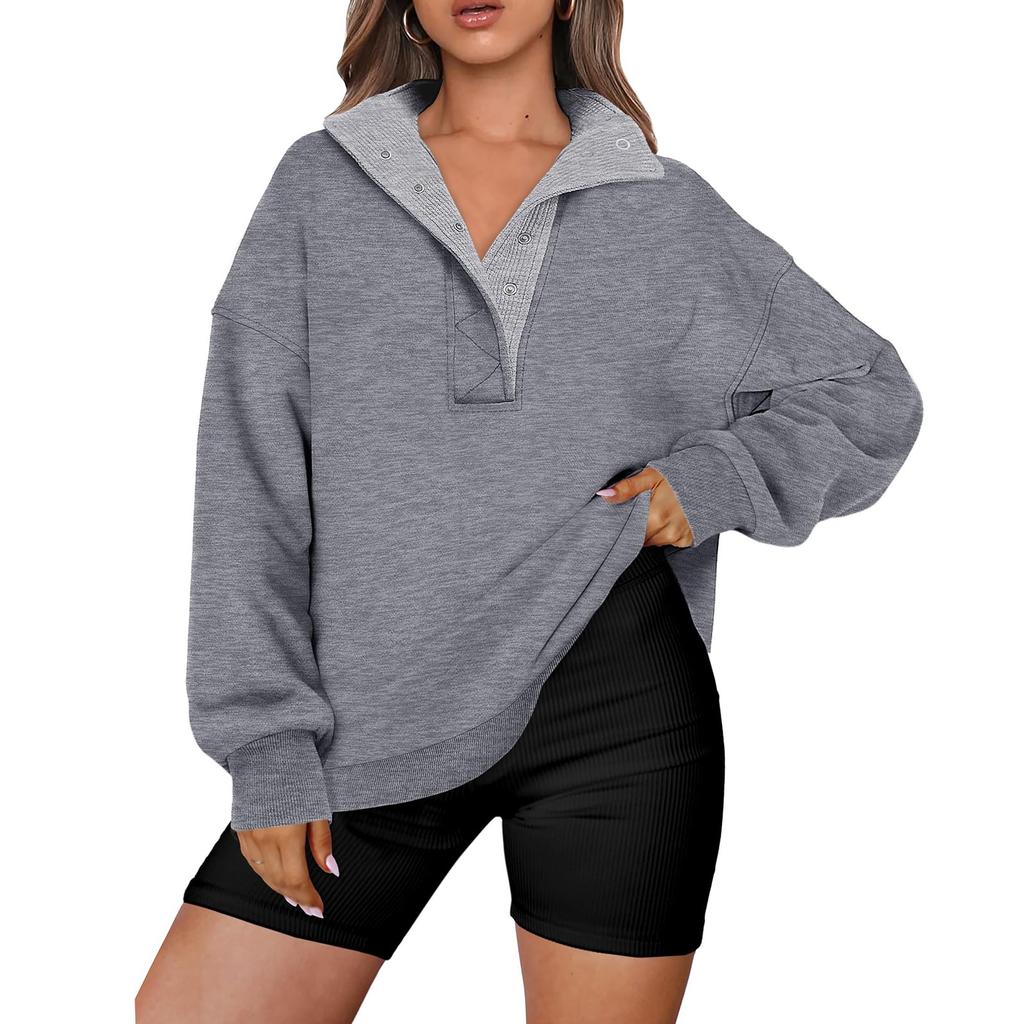Women's Fashionable Long-sleeved Pullover And Solid-color Sweatshirt