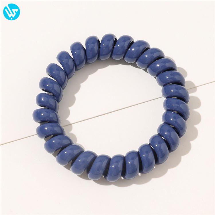 Women Spring Hair Ties Elastic Hair Band Custom Ponytail Holder Telephone Line Phone Cord Hair Ring