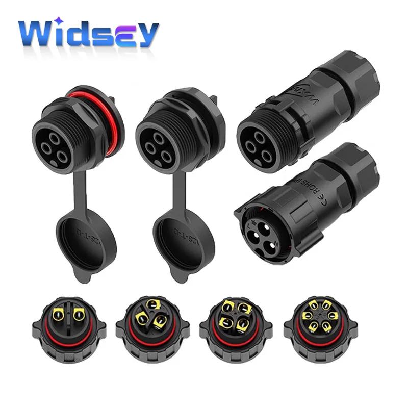 M28 Docking/Panel Type Industrial Grade Waterproof Aviation Plug 2/3/4/5/6pin Solderless/Welding Connectors M28 25A/35A/50A 300V