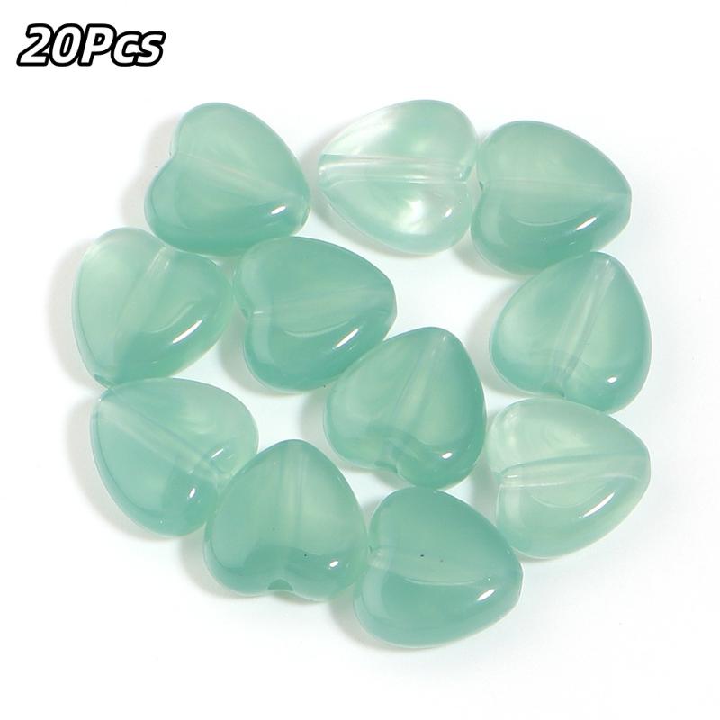 20Pcs Imitation Stone Heart Shape Acrylic Beads Dual Color Loose Bead For Jewelry Making Diy Charms Bracelet Necklace Accessorie