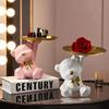 Kawaii Geometric Butterfly Bear Tray Living Room Desktop Decoration Candy Miscellaneous Storage Tray Home Decoration