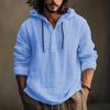 Camicie in cotone e lino da uomo con cappuccio sottile felpa con cappuccio primavera autunno pullover a maniche lunghe solido bianco blu abbigliamento casual quotidiano