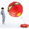 Flying Saucer Toy Ball, Magic Deformation UFO Toy for Kids Pets, Dog Outdoor Toys Flying Ball (Red, 3 Lights)
