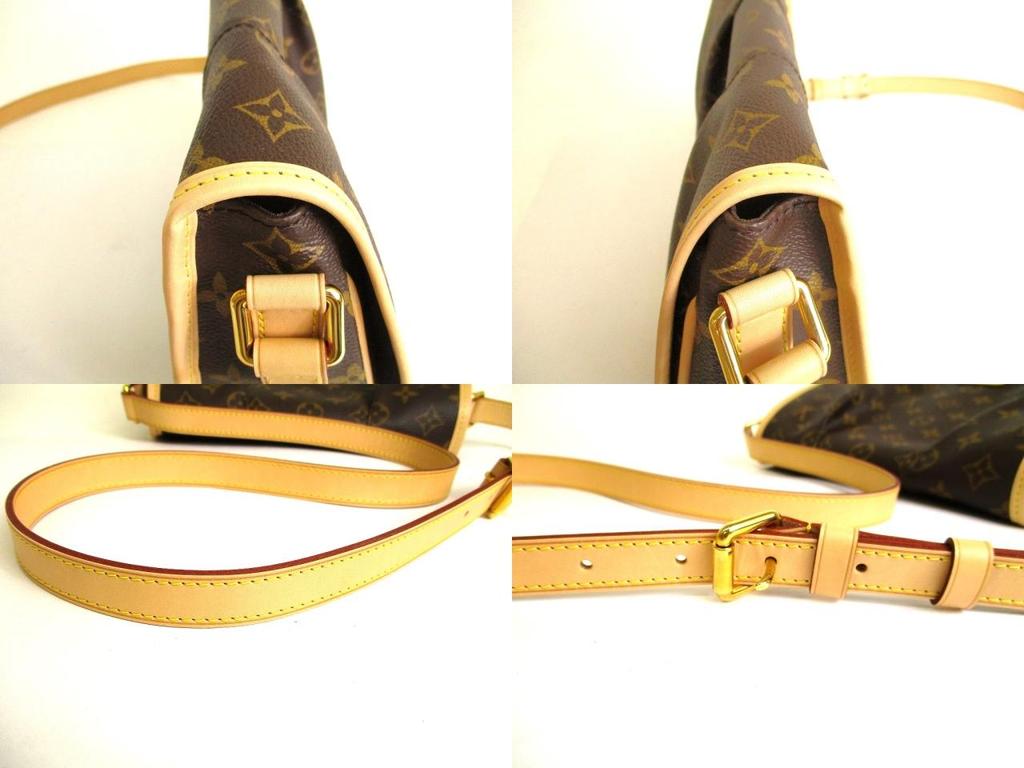 Authentic LOUIS VUITTON Monogram Brown Leather Crossbody Bag Menil Montan PM #9721  Open Box