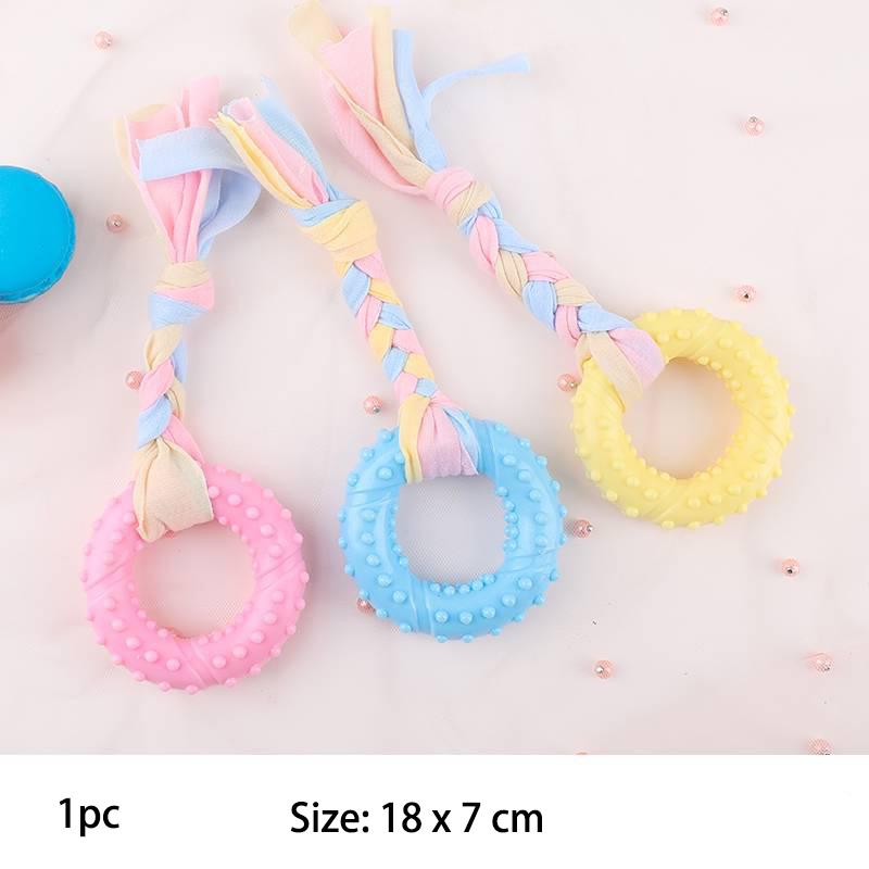 Pet Dog Toys For Small Dog Chews TPR Knot Toys Bite Resistant Molar Teeth Cleaning Dog Training Supplies Interactive Accessories