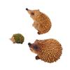 3PCS Miniature Hedgehogs Figurines Family Hedgehogs Statue Adorable Garden Decoration Animal Sculpture Ornaments for