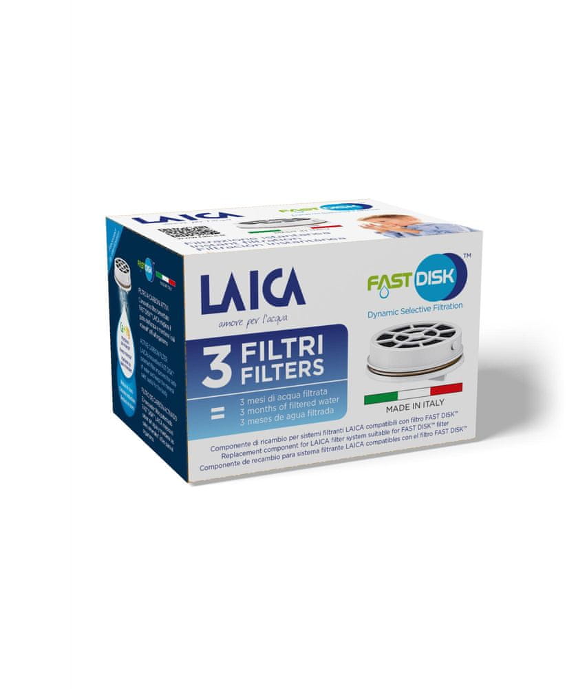 LAICA FAST DISK Wasserfilter 3 Stück. Filterkartuschen für Filterflaschen und Karaffen