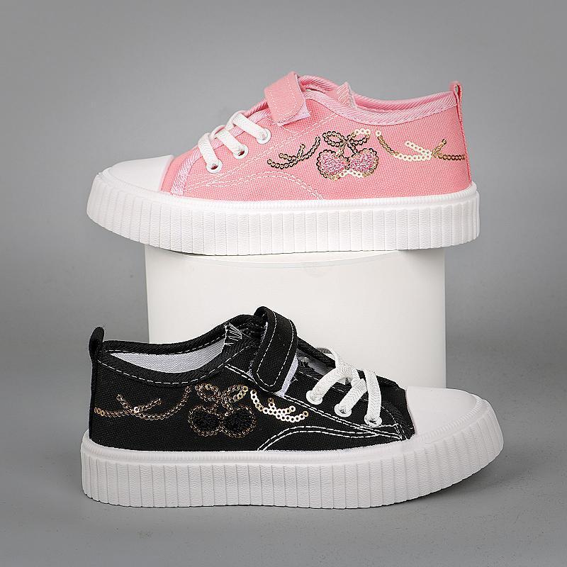 

Холщовые туфли для девочек осень новая мода повседневные детские туфли для девочек мягкая подошва дышащие и удобные мальчики низкие кеды одноклассницы 37 yards inner length 22CM белый