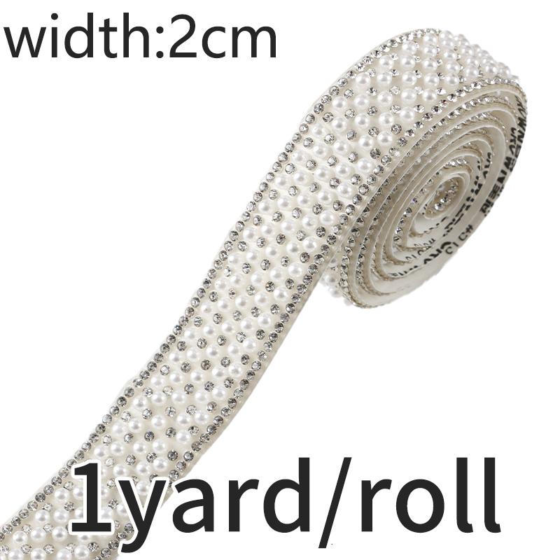 (91cm/pack)1cm/1.5cm/2cm Pearl Diamond Lace Shining Self Adhesive Diamond Hair Accessories Clothing Decoration Patches Handmade