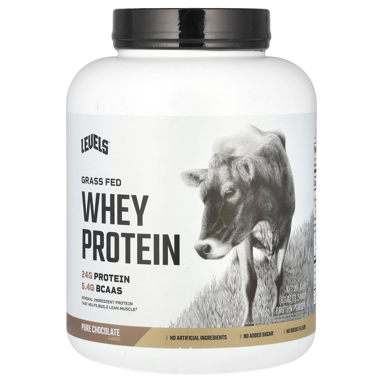 

Grass-Fed Whey Protein Powder, Pure Chocolate, 2.27Kg (5Lbs)