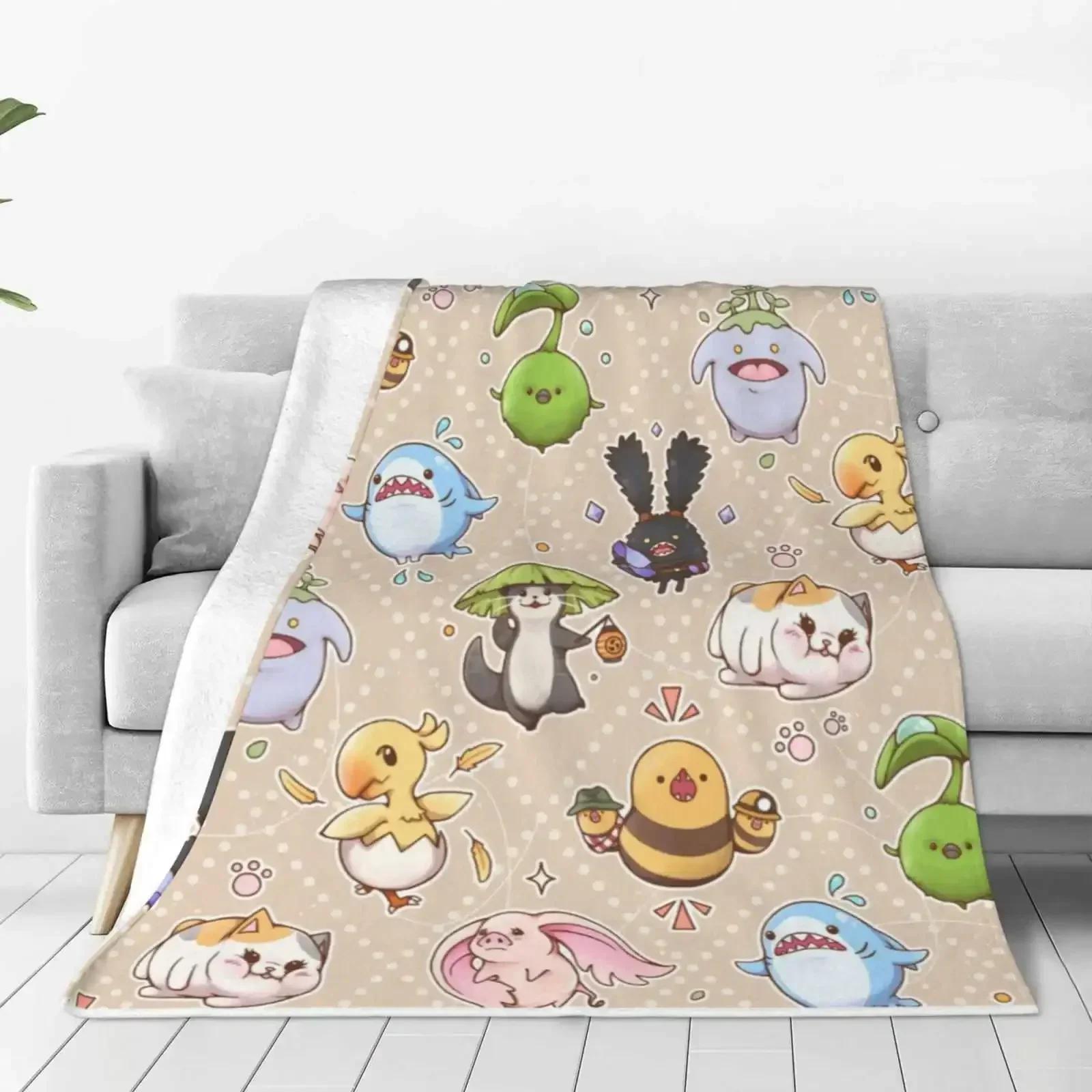 

Friends Aplenty Trend Style Funny Fashion Soft Throw Blanket Ffxiv Ff14 Fat Cat Spriggan Odder Otter Final Fantasy Korpokkur# 75X95CM сірий колір