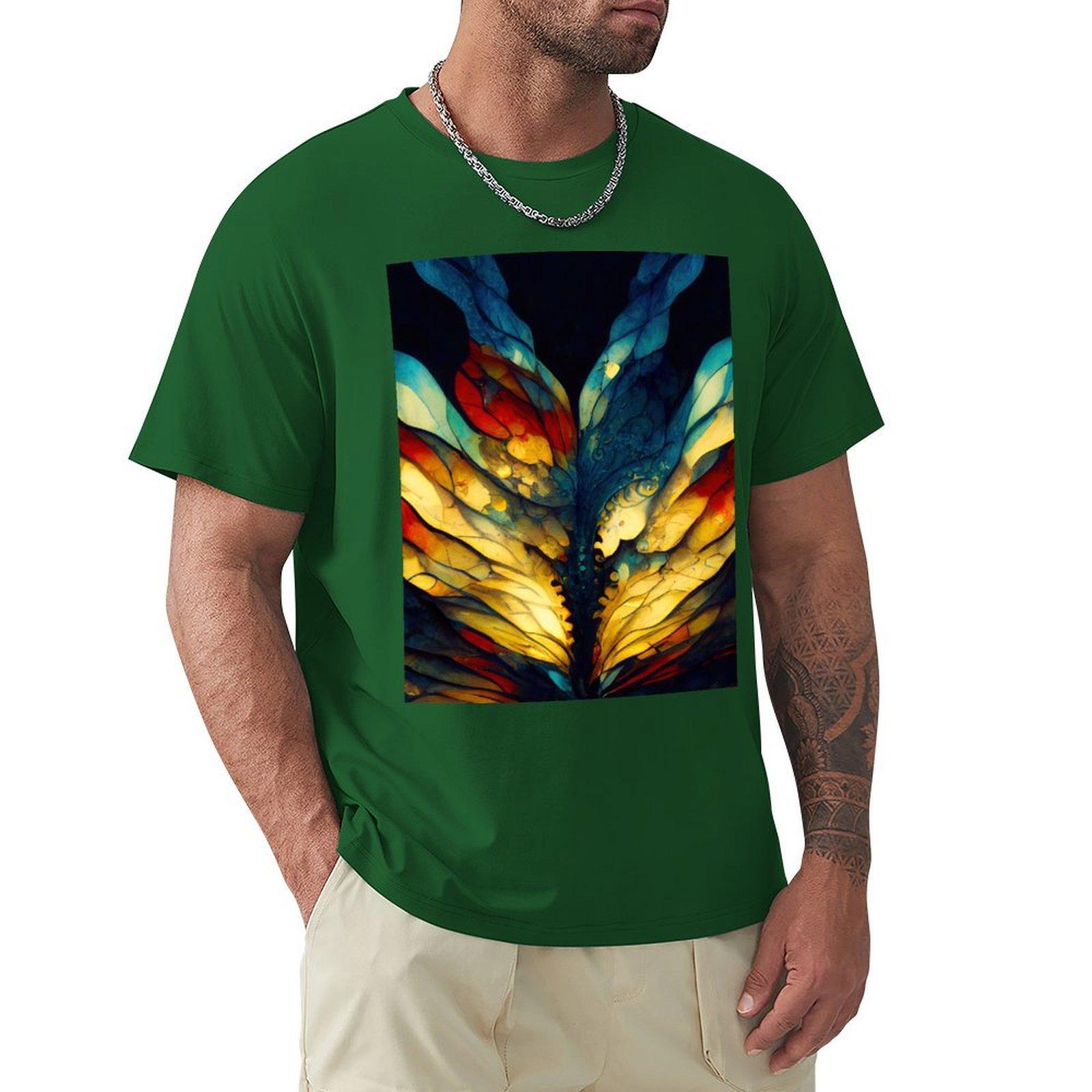 

Футболка Stained Glass 1, большие размеры, индивидуальная футболка, мужская футболка 6XL зелёный