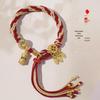Tibetan Ethnic Braided Bracelet: Handmade Woven Rope with Beads, Perfect for Hanging Small Accessories or Thangka Charms