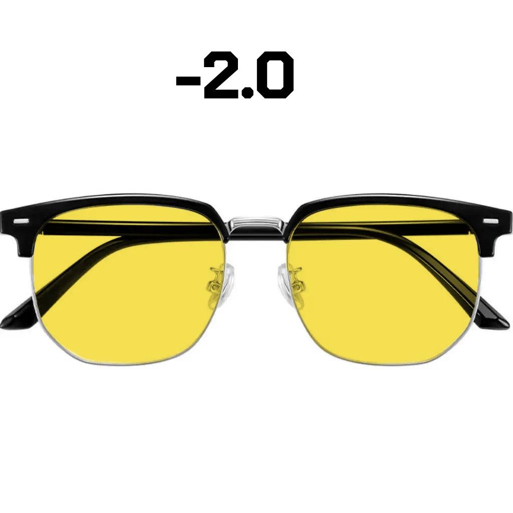 Unisex Half-Frame Night Vision Myopia Glasses Anti-Glare Driving Glasses for Drivers Fashion Eyebrow Frames Trendy Eyewear
