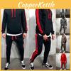 Mens Running Tracksuit Set With Hooded Jacket And Adjustable Waistline Pants For Activewear