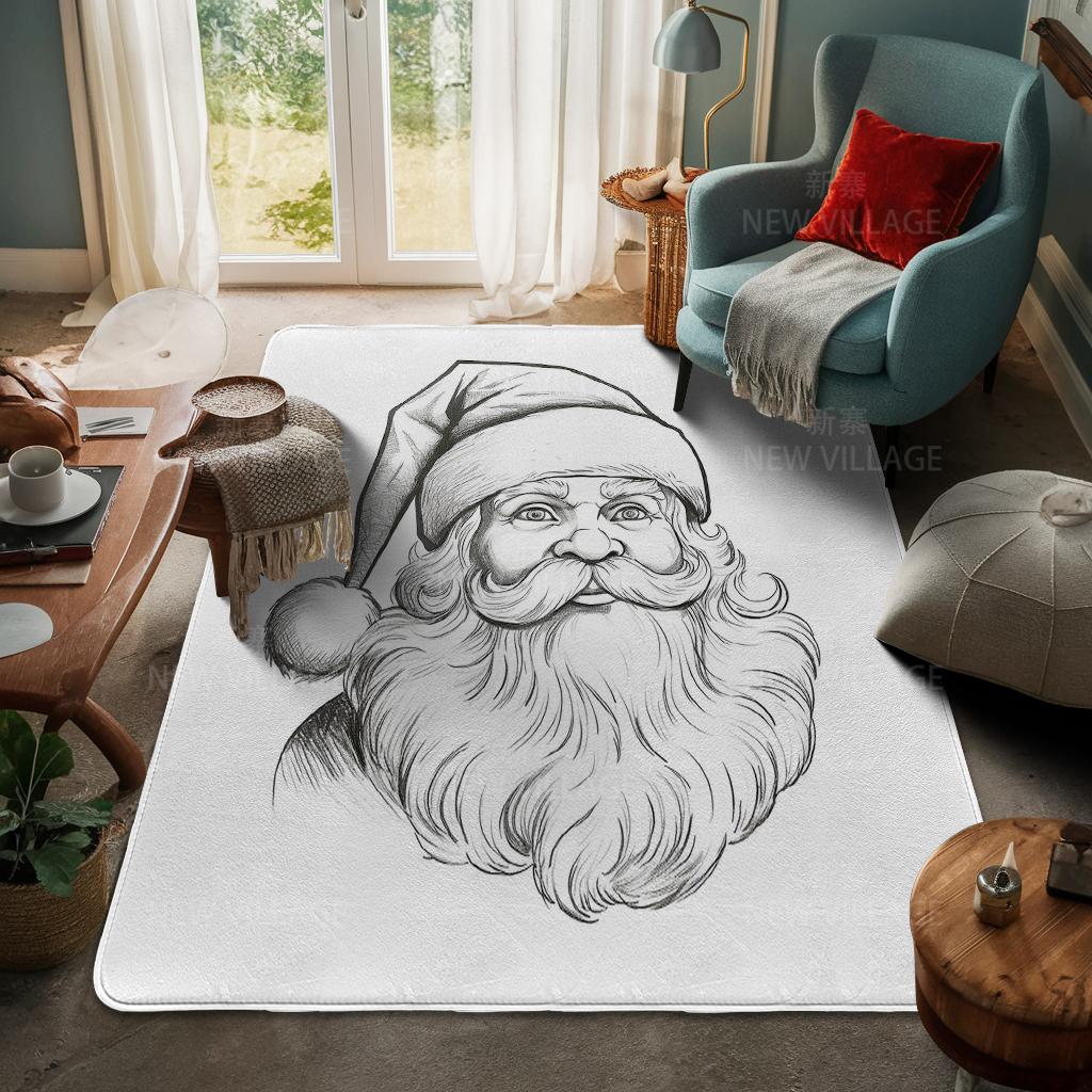 House Entrance Carpet Home Door Mat Living Room Bath Foot Bathroom Non-slip Water Absorption Rugs Bath Merry Christmas Winter
