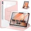 Coque + Verre Trempé Pour Samsung Galaxy Tab S9 Plus/S10 Plus/S9 FE Plus, Rotatif Réglable 360° - Rose
