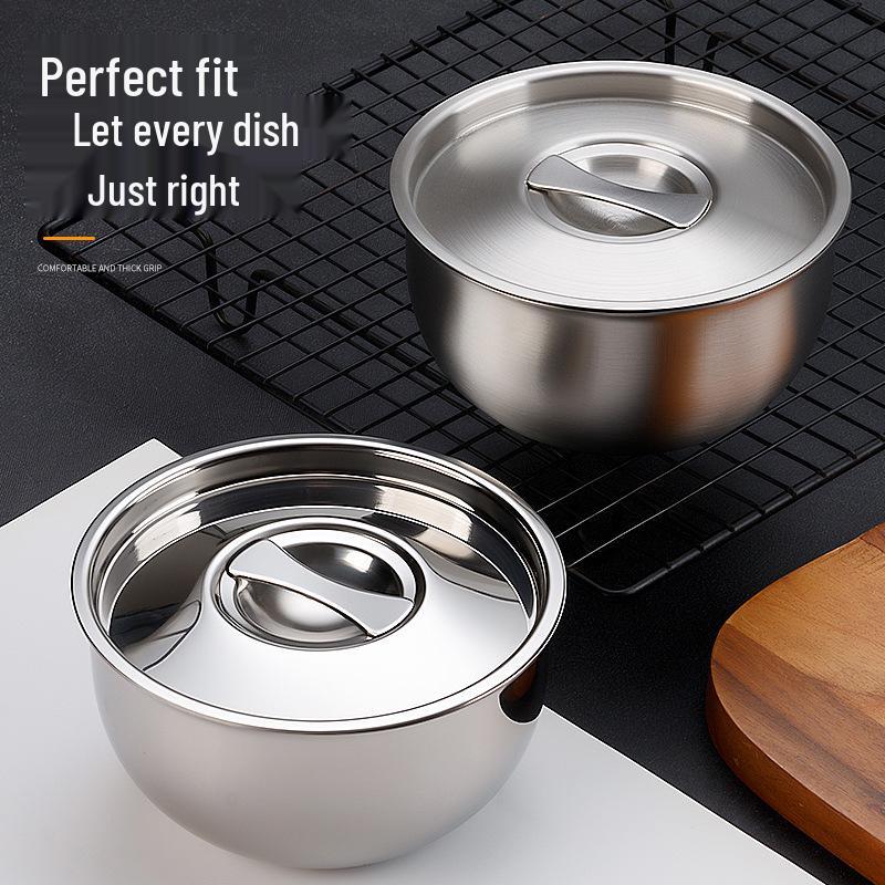 304 Stainless Steel Steamed Egg Bowl with Lid for Babies - Steamer, Stew Pot, and Soup Use