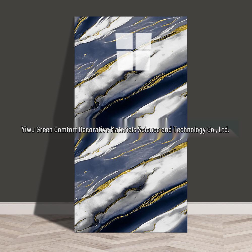 Waterproof Marble Imitation Tile Wall Sticker for Kitchen Renovation - Oil & Moisture Resistant, Self-Adhesive Decor.