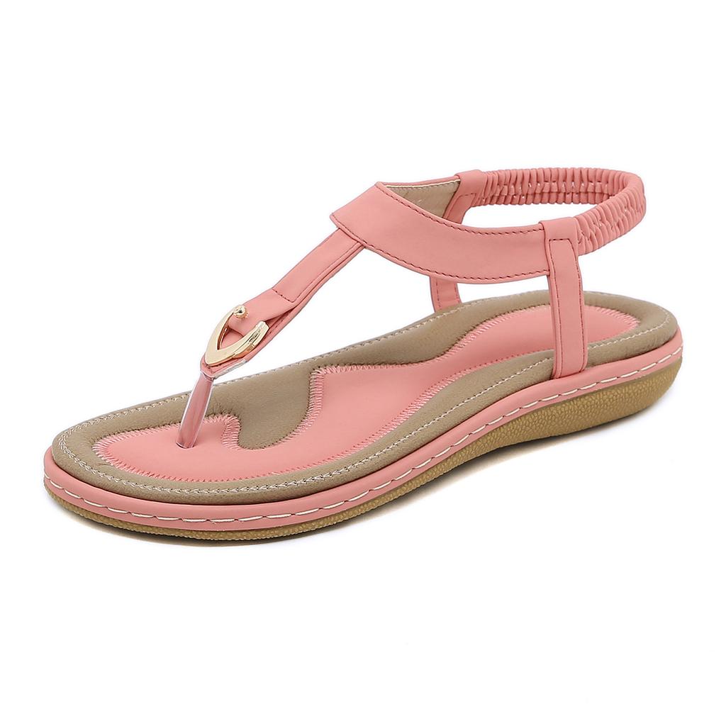 Womens Sandals Summer Flat Dressy Casual T-Strap Flip Flop Thong Flats Sandals Comfortable Walking