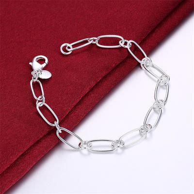New Popular 925 Sterling Silver Bracelets Circle Chain For Woman Lady Men Classic Wedding Party Gift Fashion Jewelry