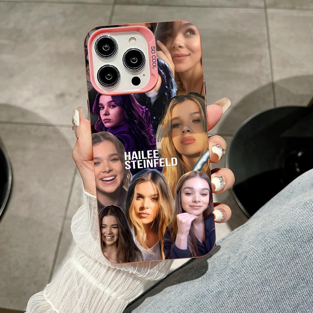 Hailee Steinfeld Pink Translucent Mobile Phone Case for iPhone 17 16 15 14 13 12 11 X XR XS 8 7 Air Pro Max Plus Colorful Cover