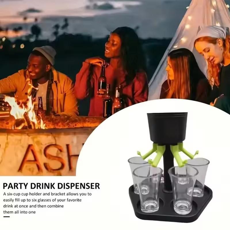 6 Shot Glass Games Dispenser Wine Whisky Beer Wine Liquor Dispenser Bar Accessories Party Games Drinking Tools Glass Dispenser