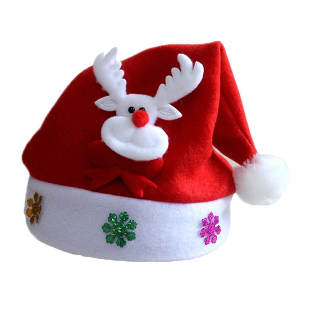 Adult/Children Christmas Santa Hat Non-woven Fabric Plush Fabric