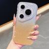 KEYSION Gradient Glitter Jewelled Phone Case for Huawei Pura 70 80 Pro 80 70 Ultra Wavy Border Lens Protector Shockproof Cover