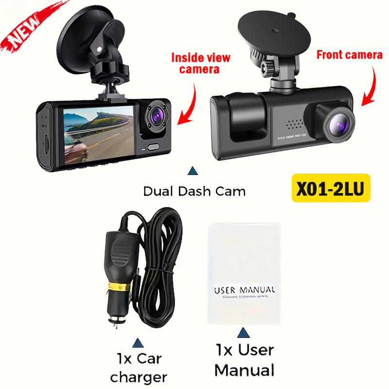 Triple Lens WiFi Dashcam 2/3 Channel Car Camera 1080P HD Video Recorder, Night Vision Car DVR with Wide Angle for Front and Rea