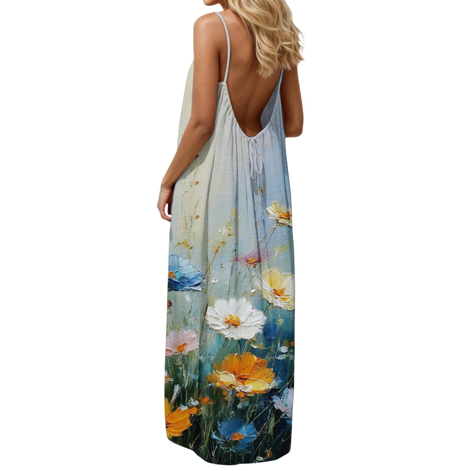 

Жіноча повсякденна, модна та ретро сукня з принтом L синій