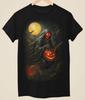 Inspired by Pumpkin Reaper Witch Dark Horror Art Unisex Black T-Shirt (H0-030)