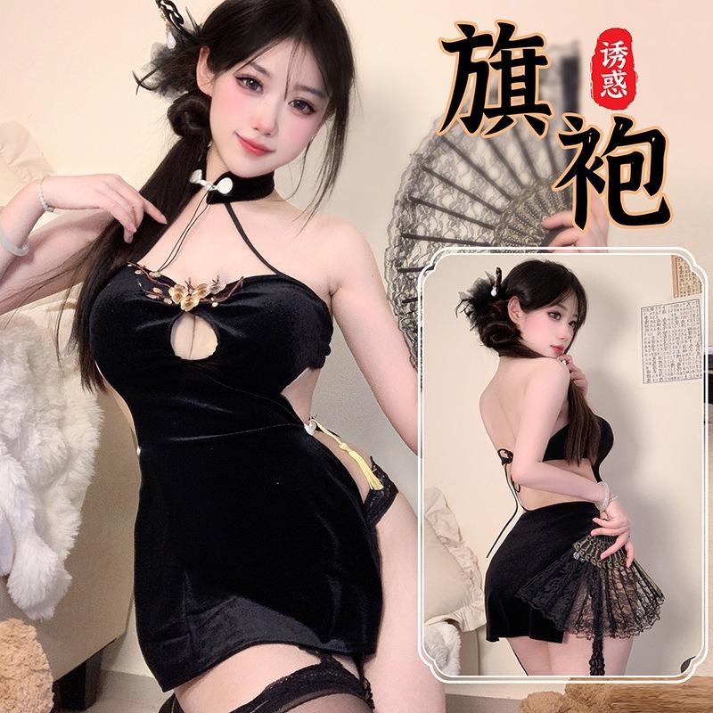 Sexy Sexy Underwear High Split Cheongsam Uniform Bed Flirting Advanced Sense Avoid Uniform Temptation