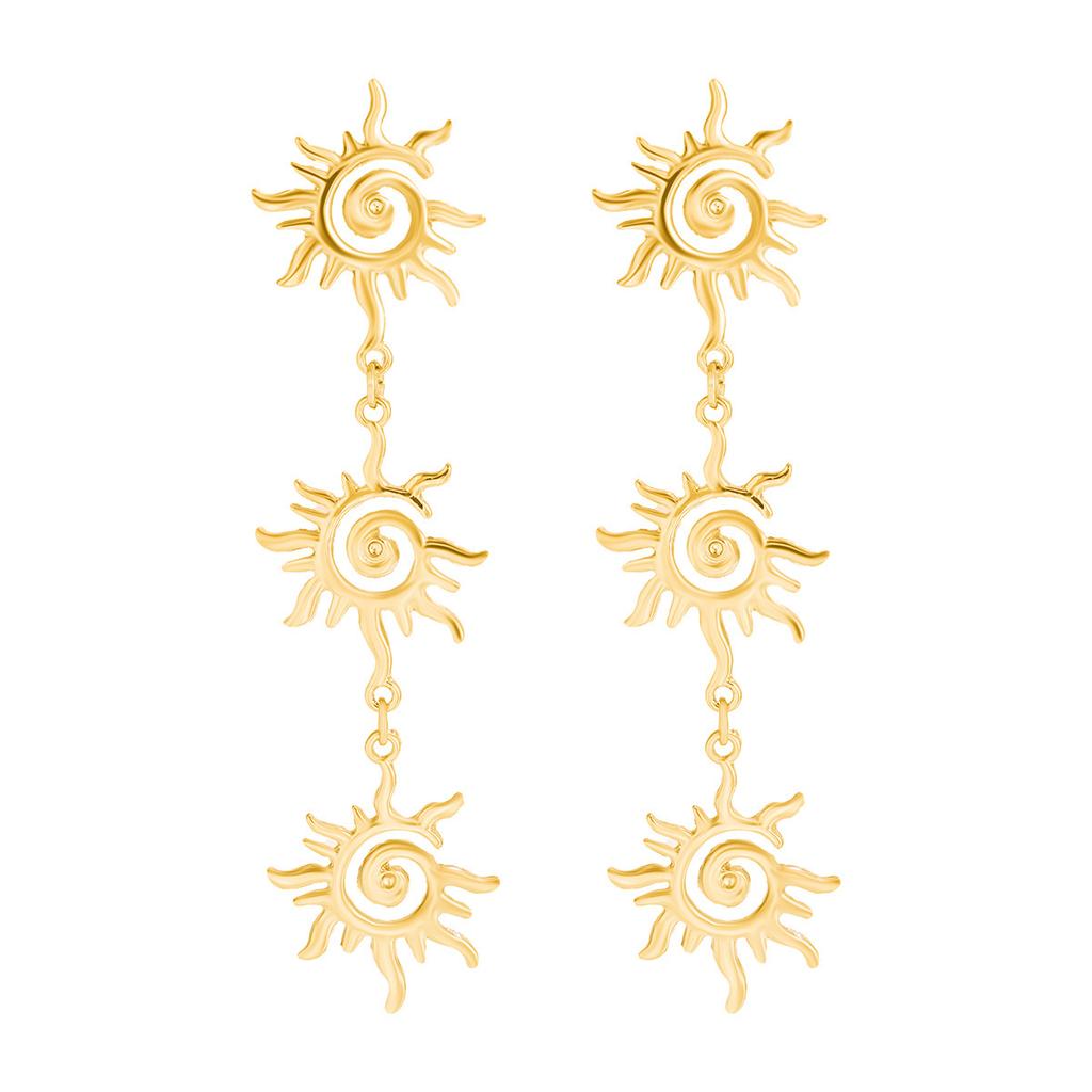 Ethnic Style Threaded Sunflower Necklace Women'S Retro Simple Metal Totem Necklace Jewelry