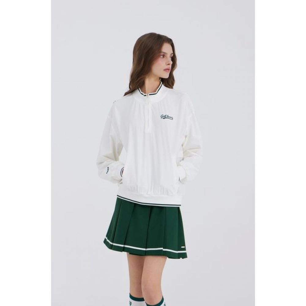 Goxo Golf Rubber Woven Half Zip White