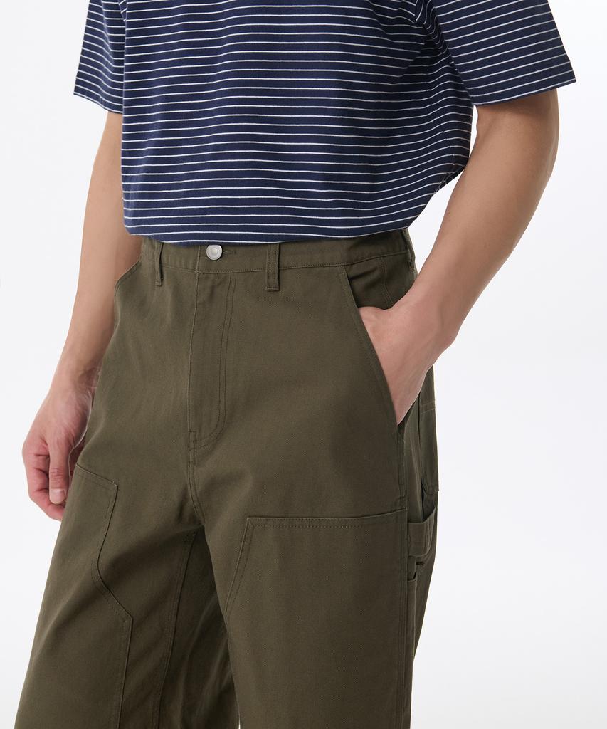 Musinsa Standard Canvas Regular Fit Double Knee Carpenter Pants [Khaki]