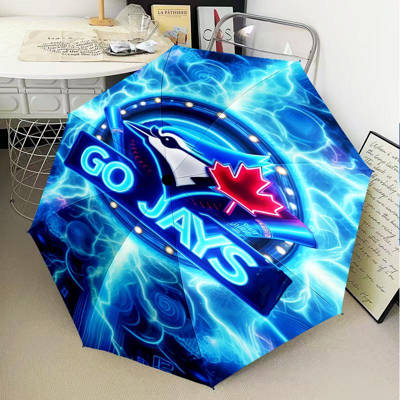 Blue Jays Baseball Season Umbrella Folding umbrella, automatic umbrella 8-Frame for Travel, camping Use Gift for Halloween Christmas