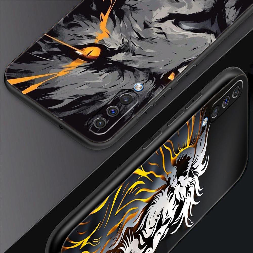 Cross Pattern Bicolor Lion Phone Case for Samsung Galaxy A56 A36 A26 A16 A34 A24 A42 A22 A20 A12 A40 A30 A10 5G Soft TPU Cover