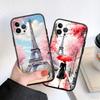 BF87 Paris Eiffel Tower Soft Shell Phone Case for iPhone 16 15 14 13 12 Pro Max Plus Mini