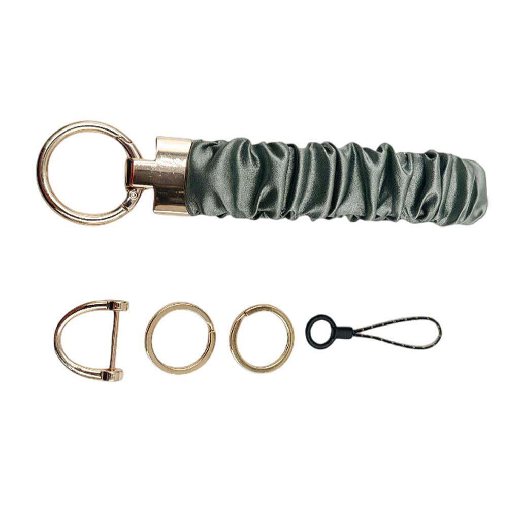 Multi Functional Zinc Alloy Keychain Hair Tie Phone Strap With Stylish Fabric Scrunchie Key Holder For Everyday Carry