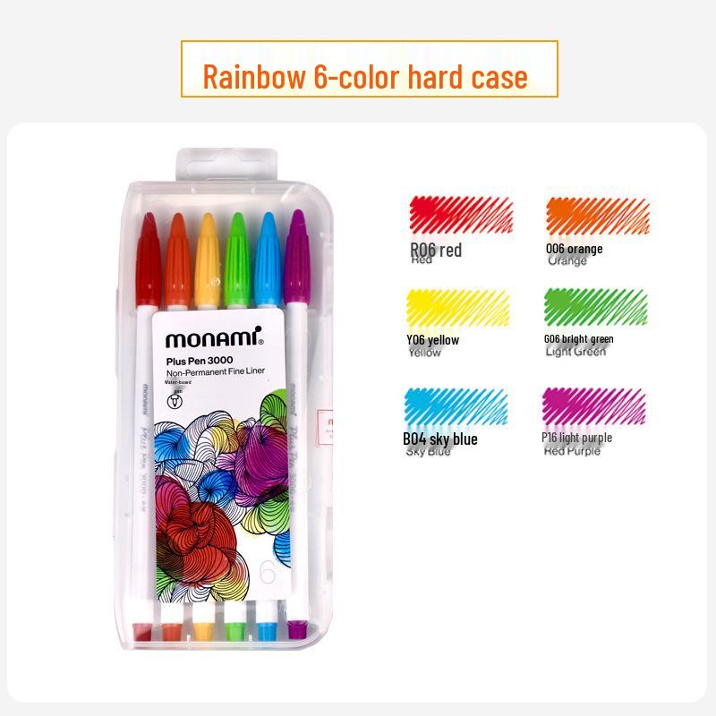 Mona Mei Plus 2022 Water-Based 60 Color Fiber Pen Set - White Barrel Liner Pen