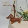 Grenzüberschreitender Dackel-Anhänger: Leder Cartoon Hund Tasche & Handyhülle Zubehör für Autos