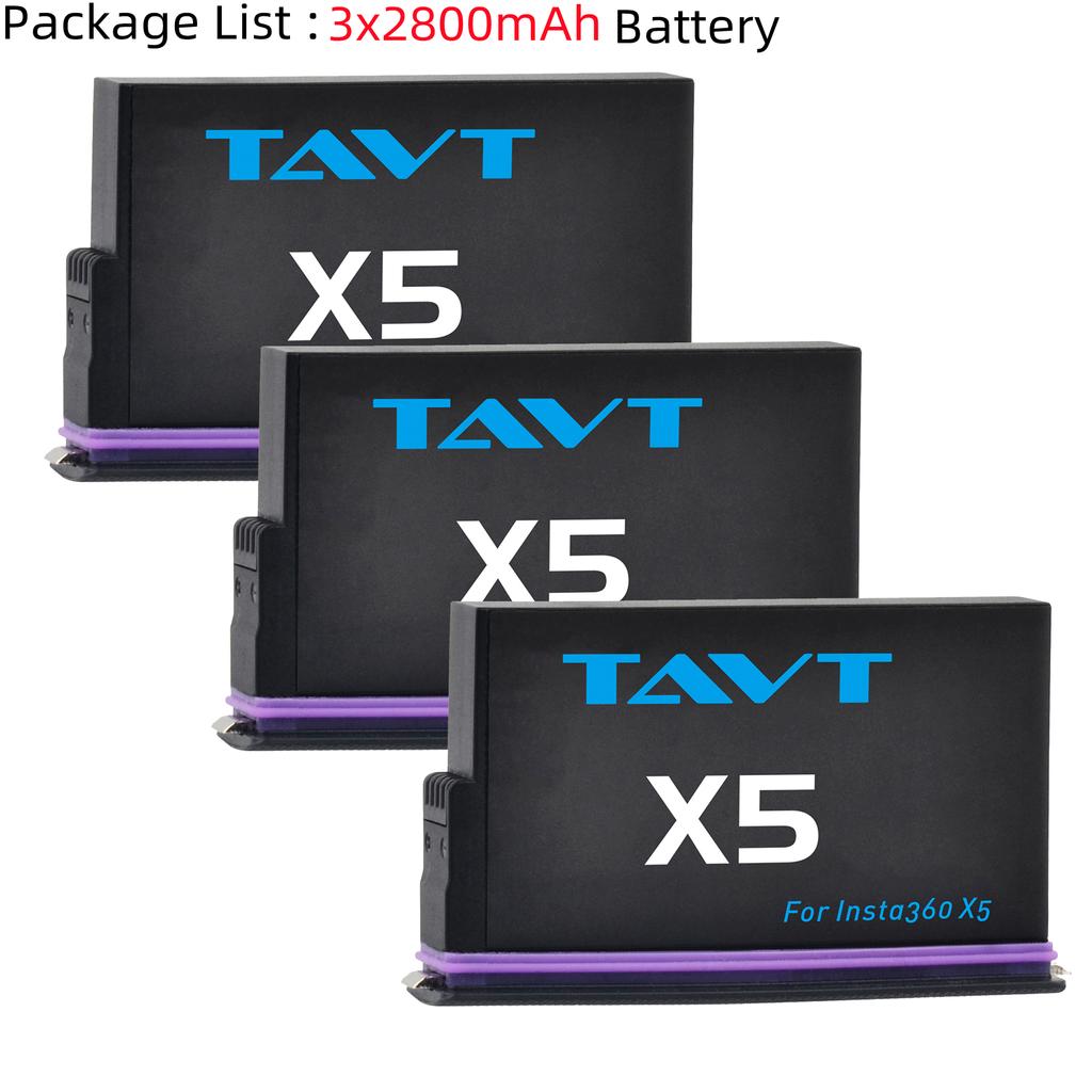 Insta360 X5 için 2800mAh Şarj Edilebilir Li-ion Pil ve Insta 360X5 Aksiyon Kamerası için LED Çift Şarj Cihazı