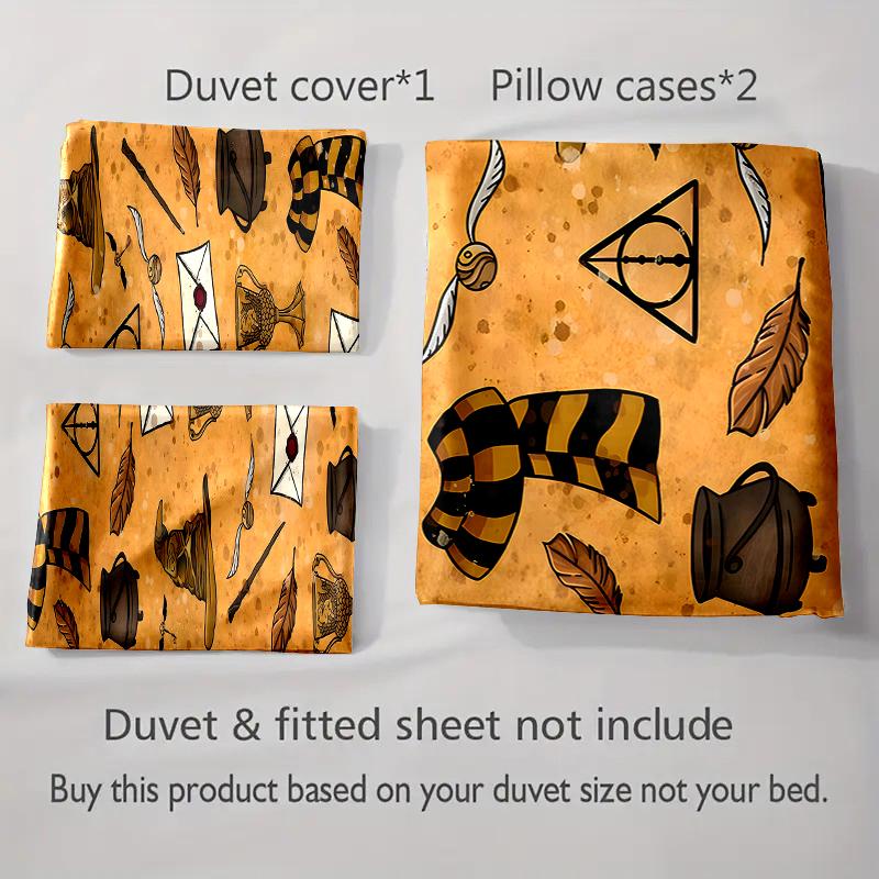 Magical themed icons Bedding Duvet cover sets Duvet covers Pillowcases gifts (1 * Duvet Cover 2 * Pillowcases, without duvet insert)