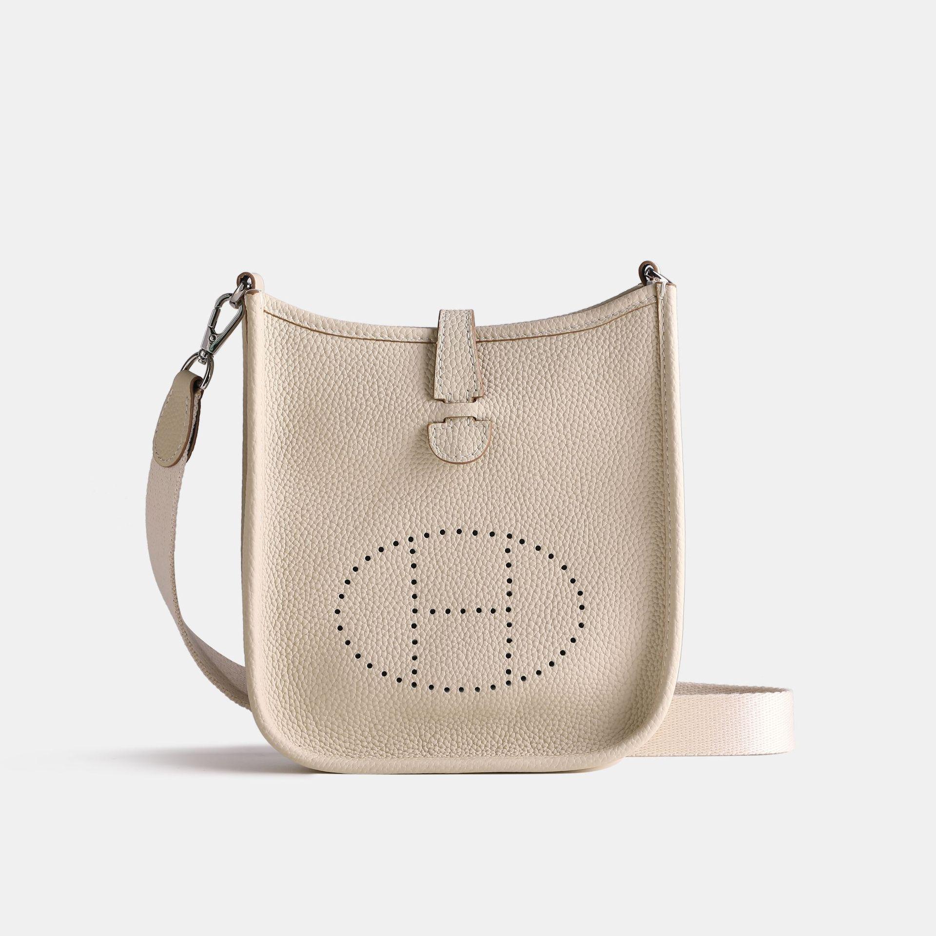 Moda Donna Tinta Unita Semplice Piccola Borsa Quadrata Texture Monospalla a Tracolla Pu Lettera Borsa da Strada 17*5*19cm one size bianco