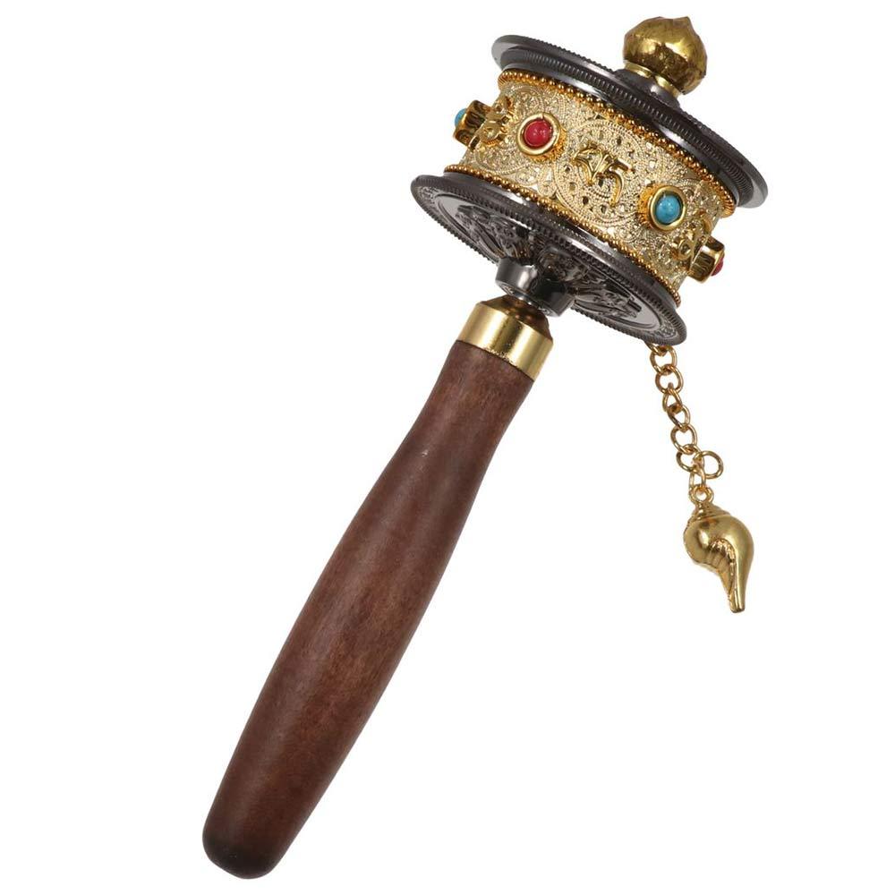 Handaandrijving Tibetaans Gebedswiel Kleurrijk Handheld Draaien Biddend Instrument Draaiende Trommel Draaibare Religieuze Sier