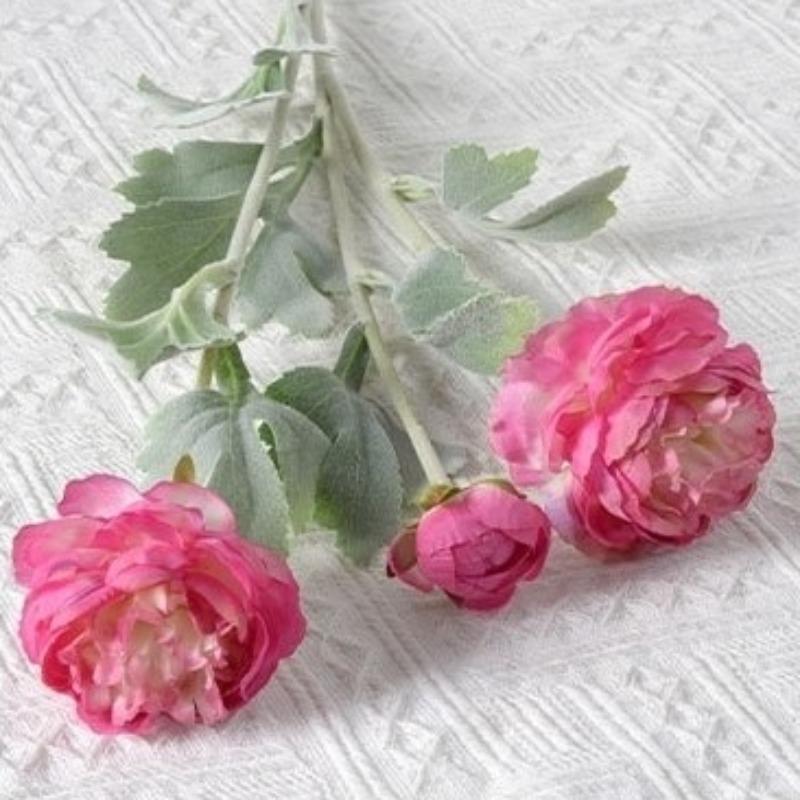 3-Heads Artificial Ranunculus Flowers Arrangement Exquisite A Must- Have for Home And Wedding Decoration